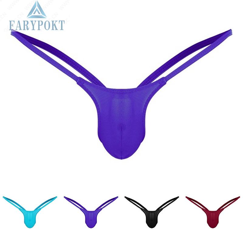 FATY~Men Underwear Solid T-back Thongs Breathable G-strings Knickers Underpants