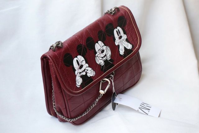 Túi Zara Mickey Da mềm chần dây đeo 2 kiểu, Authentic