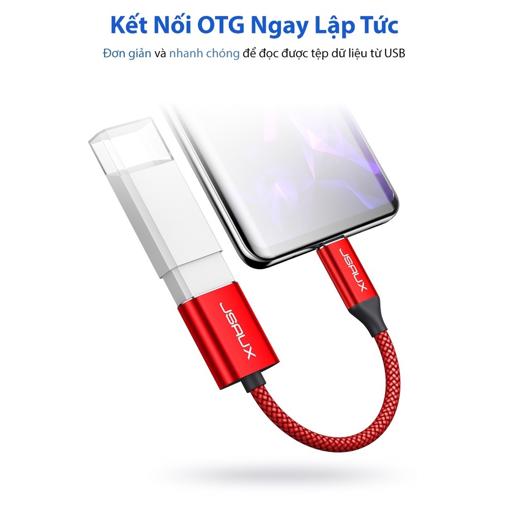 Cáp Chuyển Đổi Type C Sang Usb OTG 3.0 Cao Cấp CD0019 JSAUX - Cho Điện Macbook, Điện thoại Samsung, Oppo, Huewe