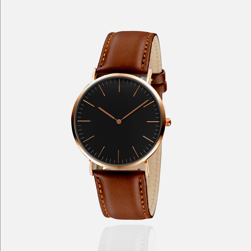 Đồng hồ thời trang dây da unisex  Geneva PKHRGE068 - mặt đen