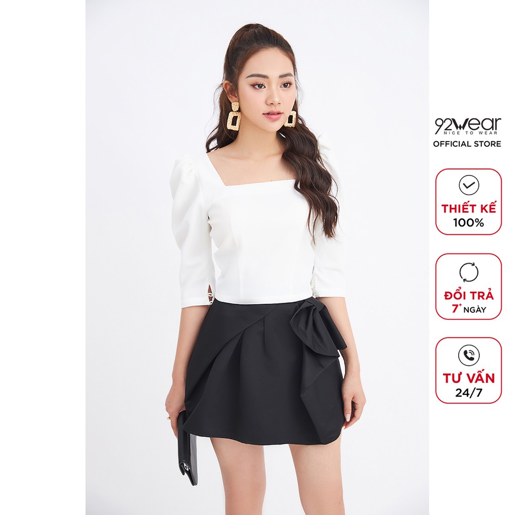 Áo sơ mi tay lửng cổ vuông ASA0354 - 92WEAR