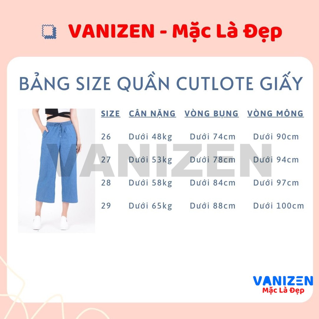 Quần jean giấy nữ ống rộng baggy đẹp lưng cao cạp chun trơn hàng hiệu cao cấp mã 3520 VANIZEN