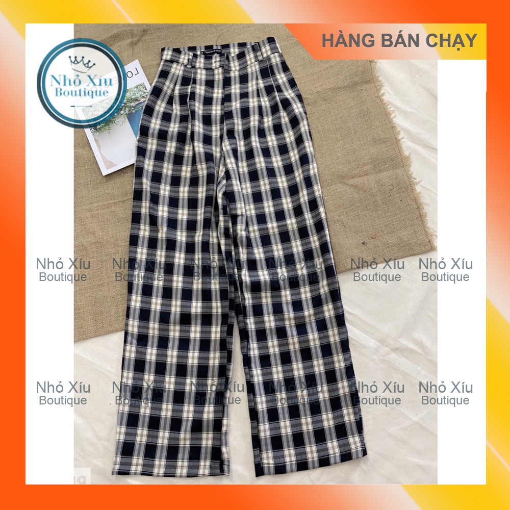 Quần Kẻ Caro ĐEN Ống Rộng [HÀNG BÁN CHẠY]