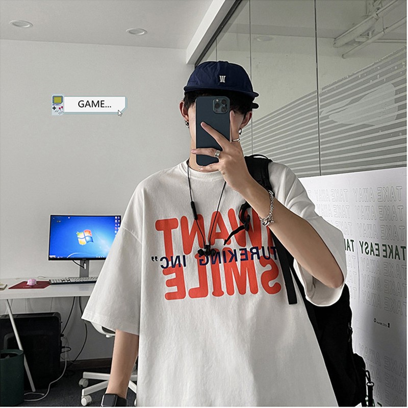 Áo thun nam nữ unisex tay lỡ I WANT TO SMILE tee phông form rộng oversize nhiều màu cotton dáng xuông – SamMy96 Shop