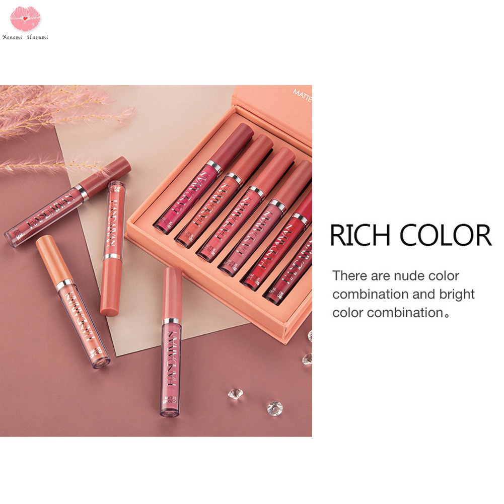 (Hàng Mới Về) Set 6 Son Môi Dạng Lỏng Dưỡng Ẩm Chống Thấm Nước Thời Trang | BigBuy360 - bigbuy360.vn
