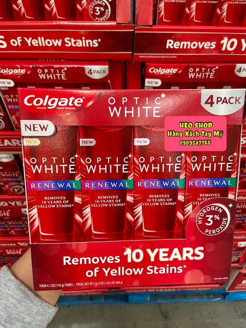 Kem đánh răng Colgate Optic White Renew đánh bay các vết ố vàng đã bám trên răng 10 năm.