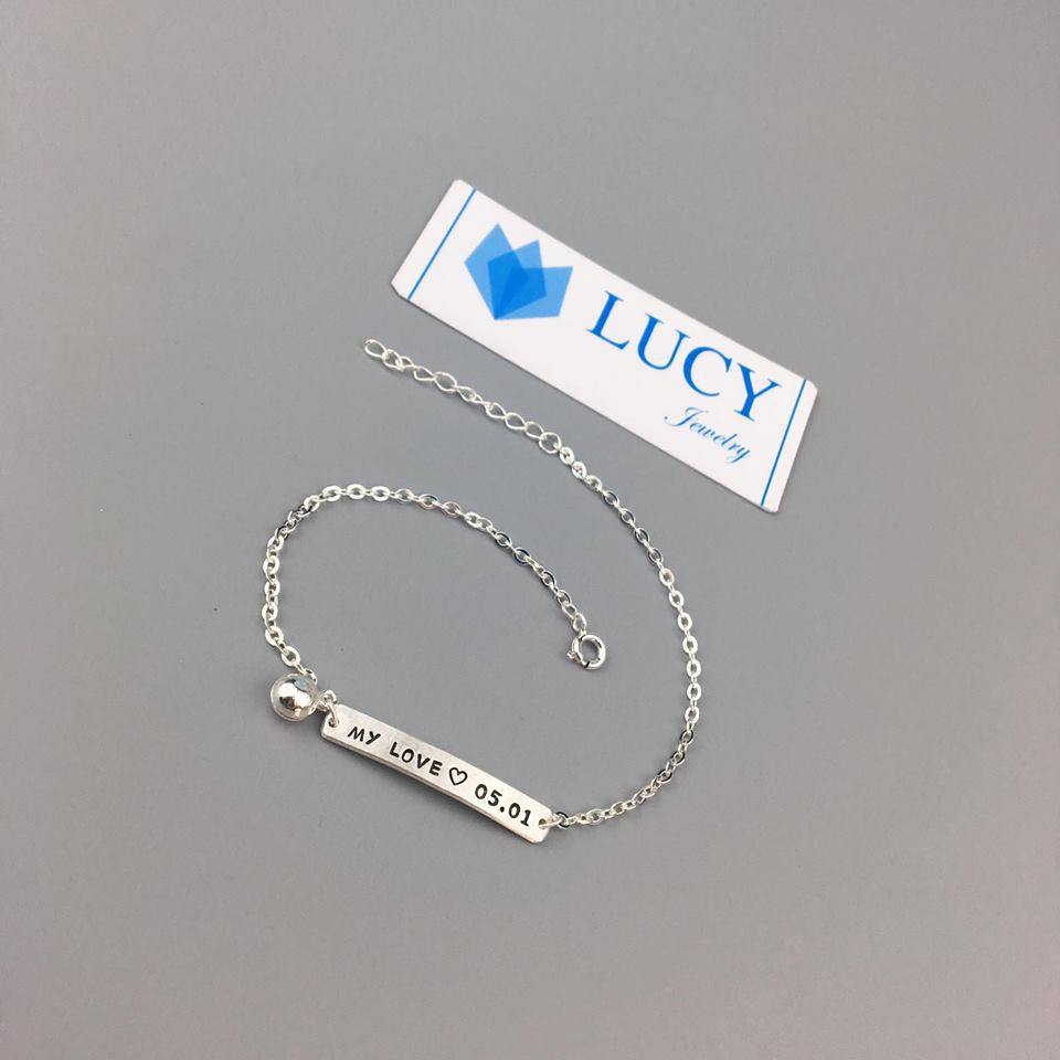 Lắc chân bạc khắc tên | Lucy Jewelry | BigBuy360 - bigbuy360.vn