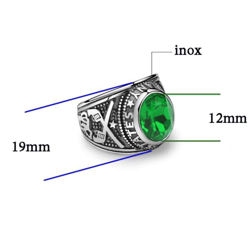 Nhẫn nam inox mỹ trắng không đen, dị ứng