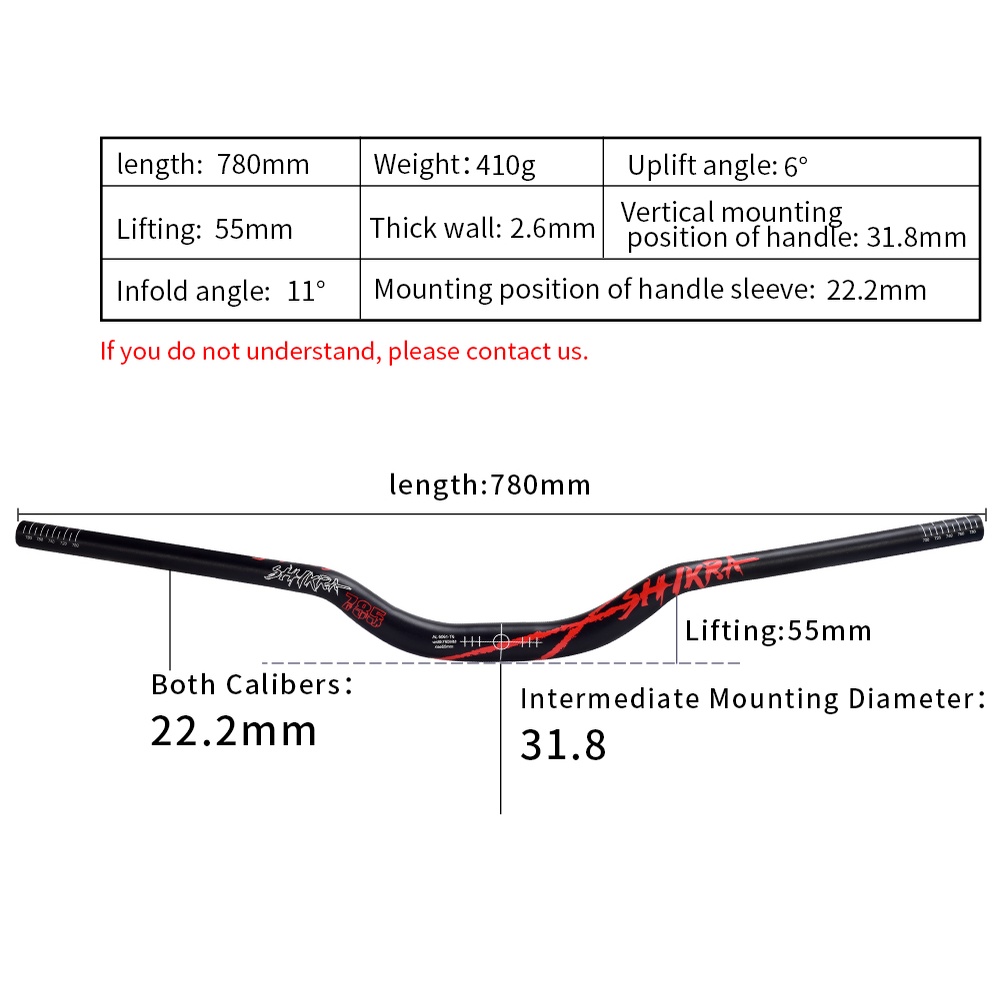 Tay Cầm Lái 31.8*780mm Bằng Hợp Kim Nhôm Cho Xe Đạp Leo Núi