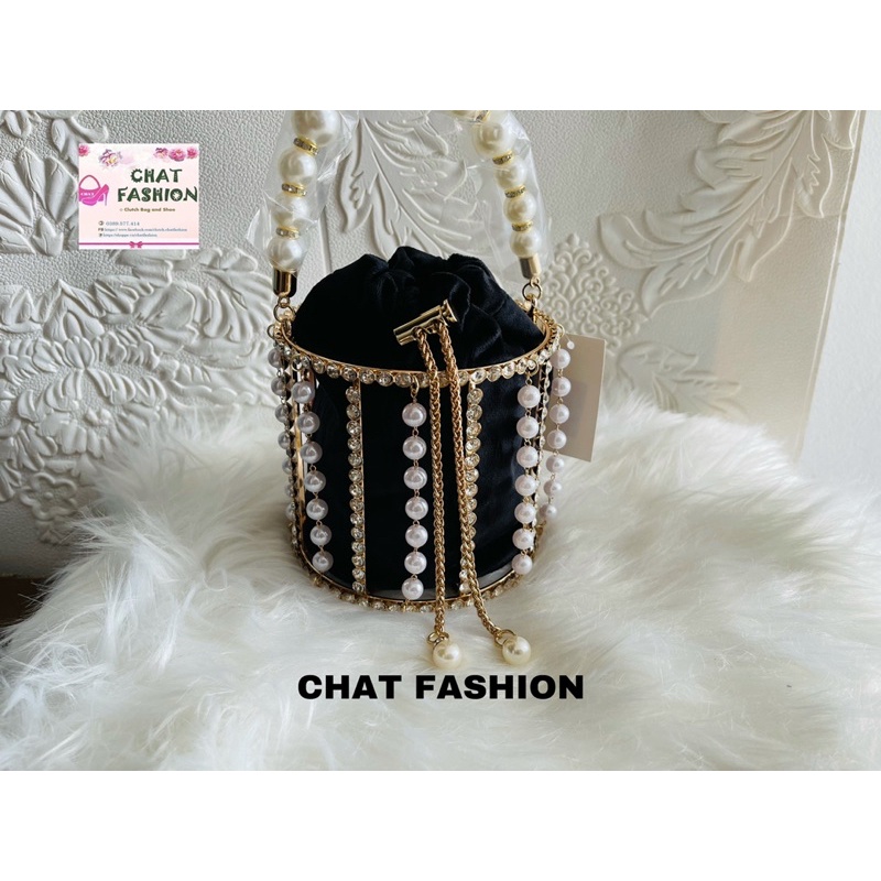Giỏ tiệc cao cấp đính hạt -túi phù dâu tiểu thư