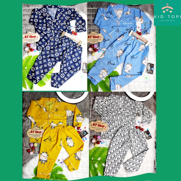 [10-24kg]💖100% vải KATE THÁI XỊN, KHÔNG PHA COTTON💖Bộ Pizama dài tay trẻ em 💖Thích hợp ngủ điều hòa cho bé