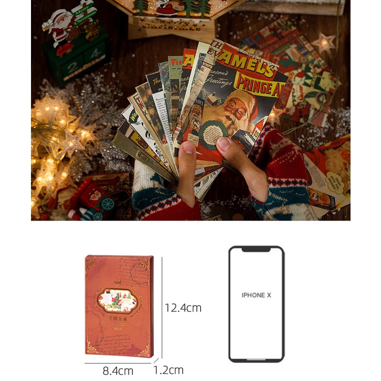 Set 60 Tờ Giấy Lót Trang Trí Giáng Sinh Phong Cách Retro 4 Loại Tùy Chọn