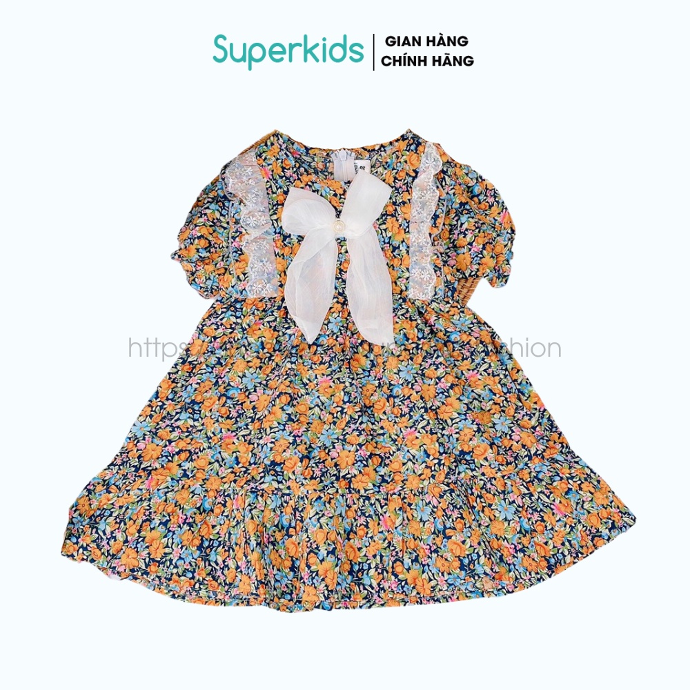 Váy cho bé gái, Đầm Hoa Vintage 8-18kg QATE793