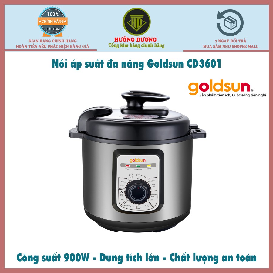 Nồi áp suất điện đa năng Goldsun CD3601 - 5L - Công suất 900W