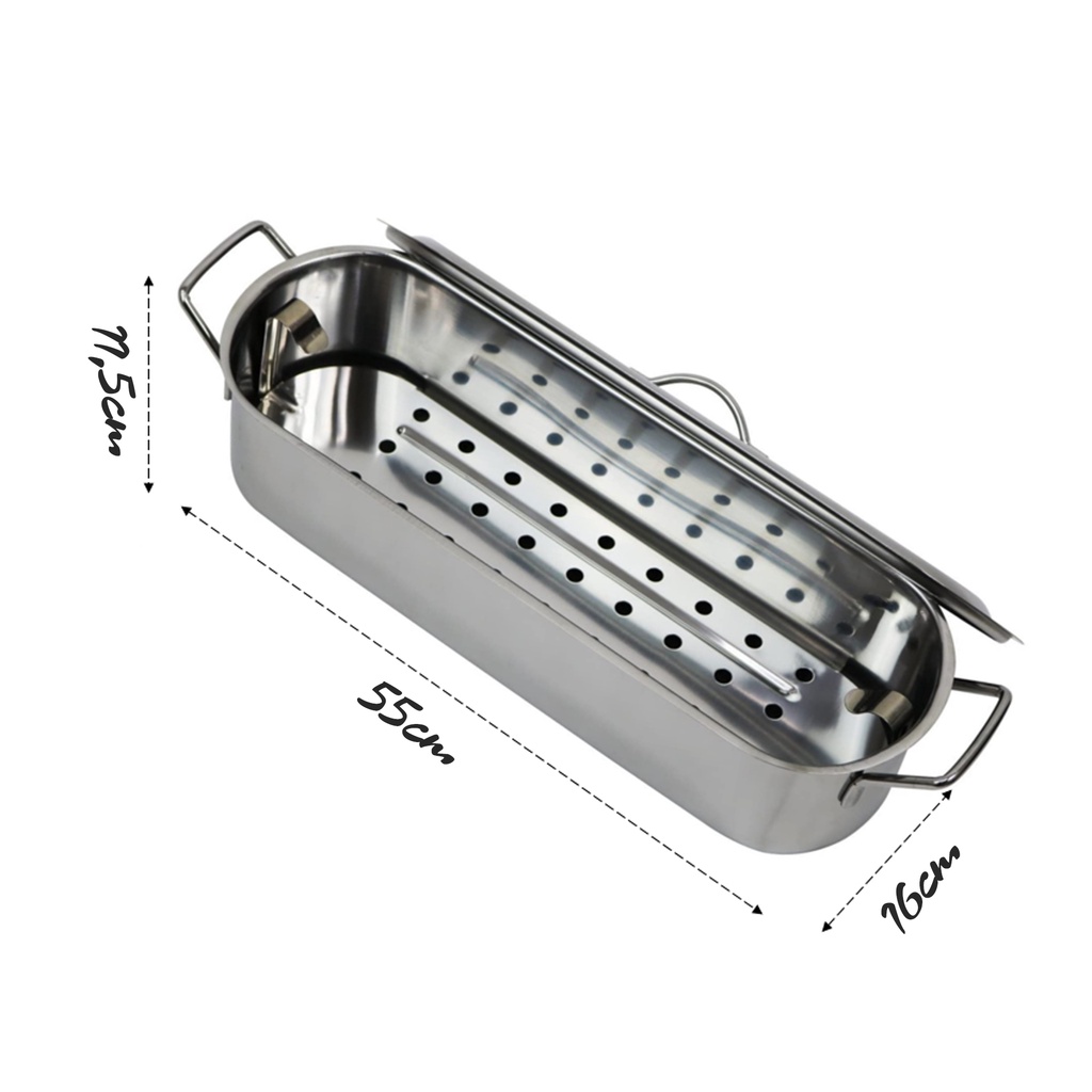 Nồi hấp cá Kitchen Craft có nắp đậy chất liệu Cromargan không gỉ