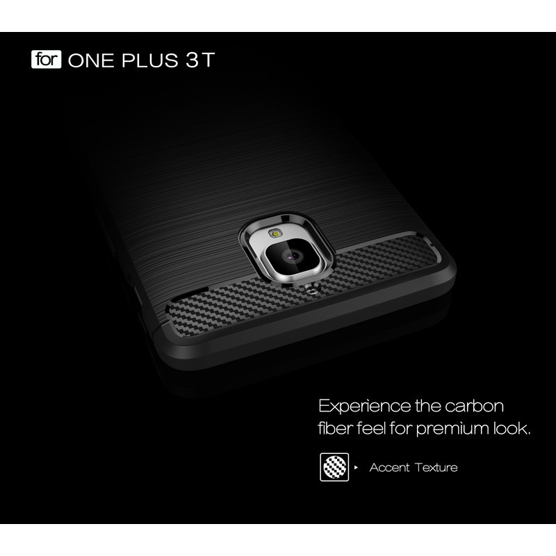 Ốp điện thoại silicon phủ sợi carbon chống sốc bảo vệ cao cấp OnePlus 3 3T