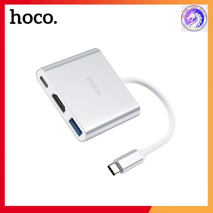 BỘ CHUYỂN ĐỔI ĐẦU TYPE-C SANG 3 CỔNG USB 3.0 + HDMI + PD HOCO HB14 DÀI 15CM BH12 THÁNG