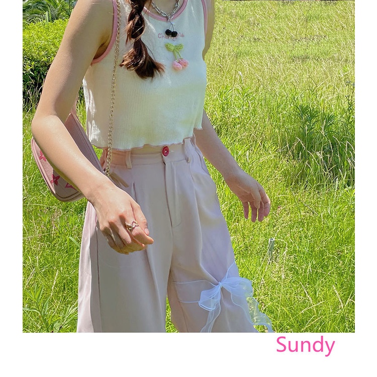 Áo Hai Dây Thêu Họa Tiết Caro Ngọt Ngào Thời Trang Mùa Hè Cho Bạn Gái