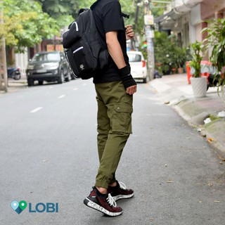 Quần túi hộp nam⭐FREESHIP️⭐Quần jogger túi hộp nam hàng hiệu, vải kaki co giãn chất lượng cao, màu rêu hợp thời trang