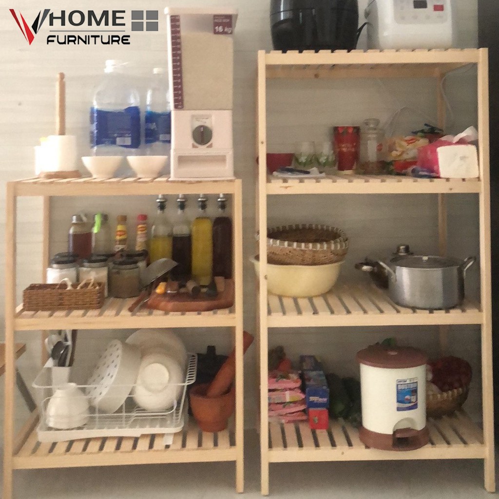 Kệ Để Lò Vi Sóng Đa Năng Gỗ Thông 3 Tầng VHOME Furniture Oven Rack 3F Nội Thất Lắp Ráp | BigBuy360 - bigbuy360.vn