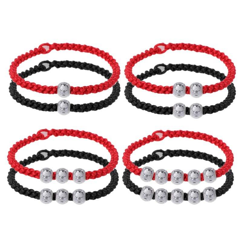 Set 2 vòng tay may mắn màu đỏ/đen