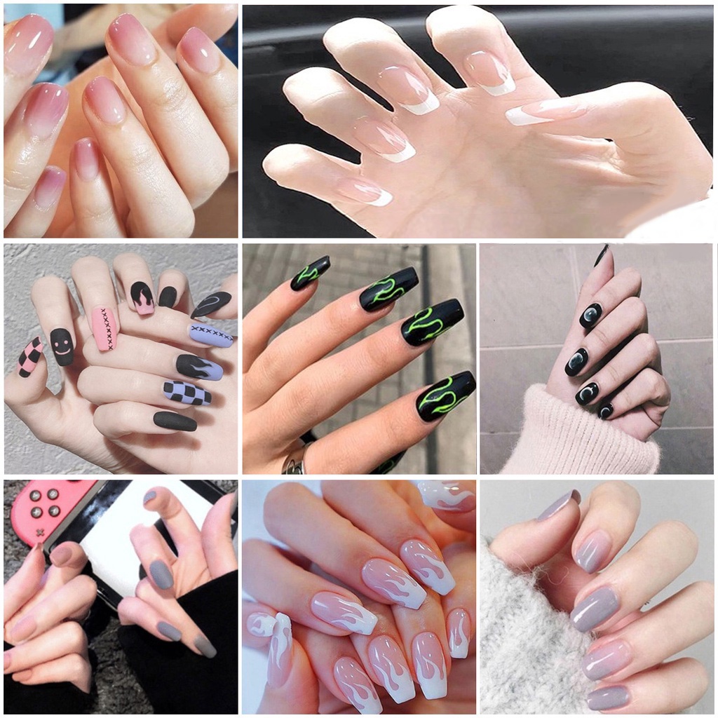 Bộ 24 móng giả trang trí làm đẹp tiện lợi