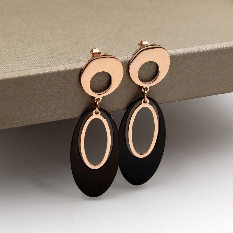 [FreeShip] Bông tai nữ titan hình bầu dục E4-210 - CAM KẾT KHÔNG BAY MÀU