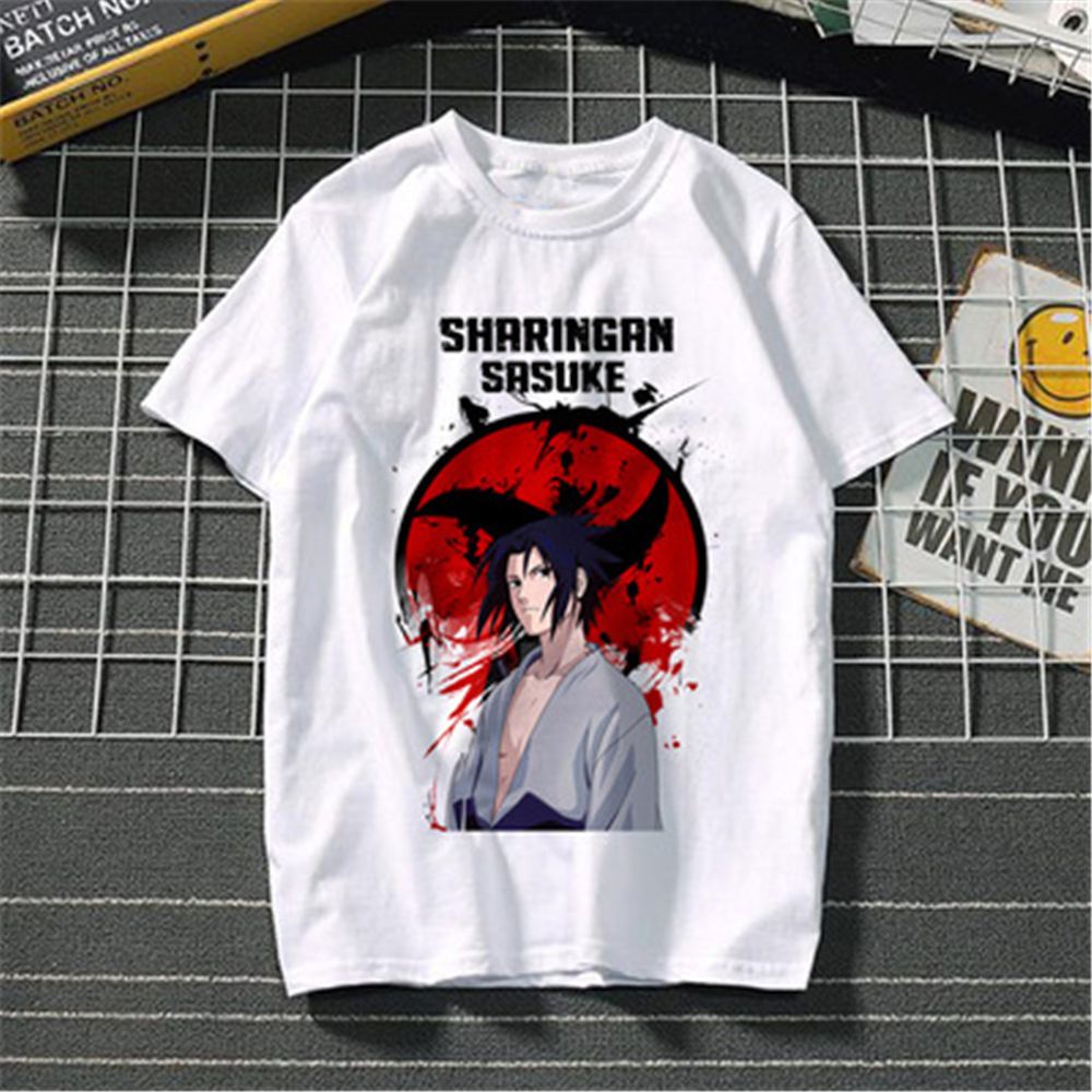Áo thun tay ngắn cổ tròn in hình Naruto - Sasuke - Itachi - Kakashi anime manga thời trang cho nam và nữ