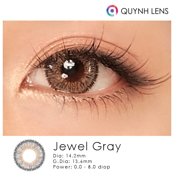 Kính áp tròng QUYNH LENS jewel gray 0-6 độ