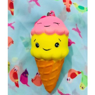 SQKL Squishy kem ốc quế 2 tầng cảm xúc móc khóa