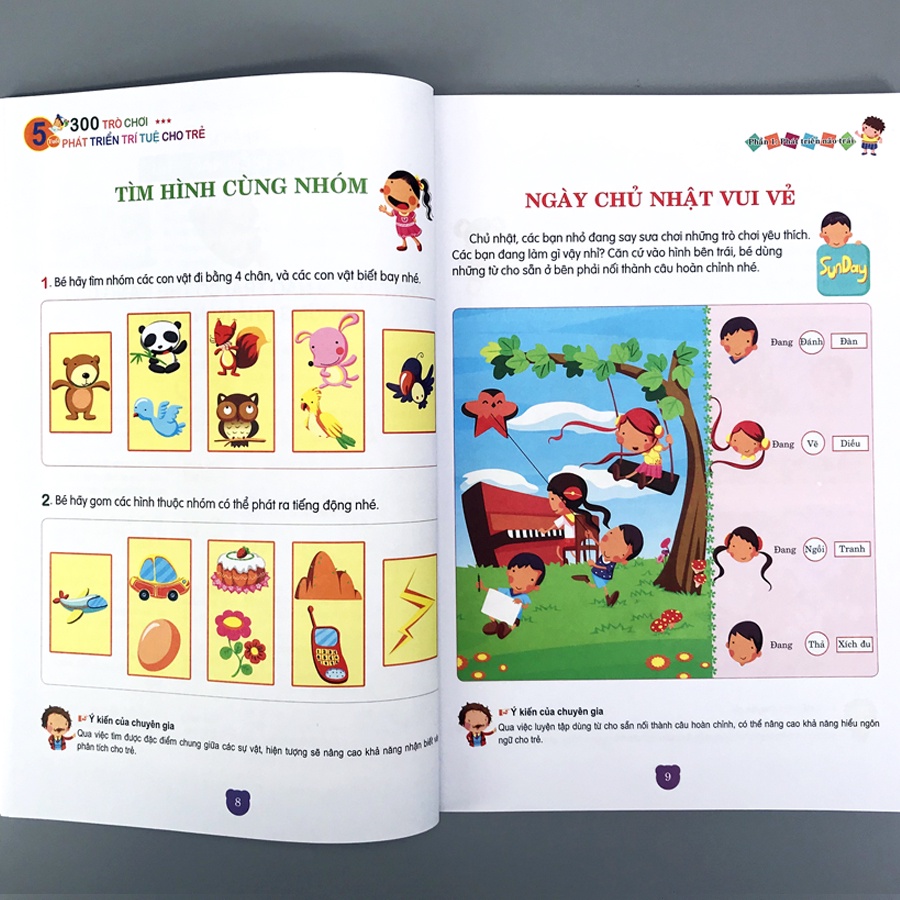 Sách - 300 trò chơi phát triển trí tuệ cho trẻ 5 tuổi