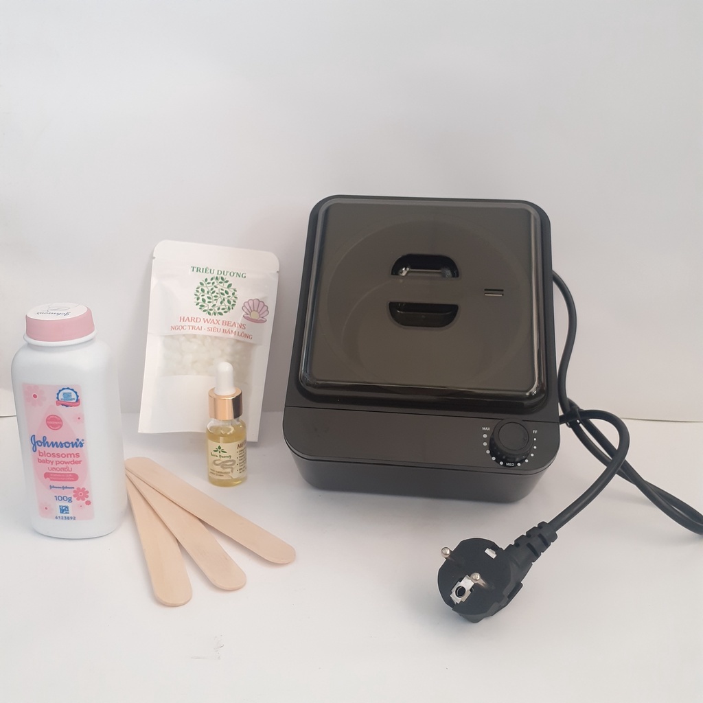 Siêu combo: Nồi wax lông chống dính cao cấp + sáp wax cao cấp + mỡ trăn + phấn rôm (Kèm quà tặng xem mô tả sản phẩm)