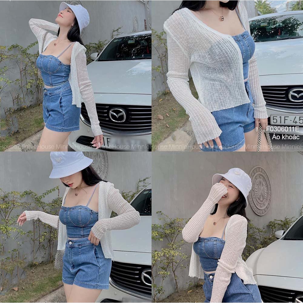 Áo khoác len mỏng kiểu gài một nút tay dài hàng QC!