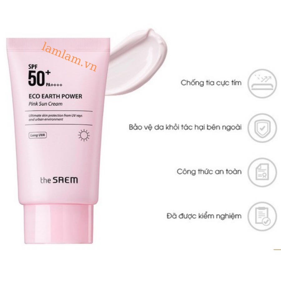 Kem chống nắng The SAEM Eco Earth Power Pink Sun Cream SPF50+ PA++