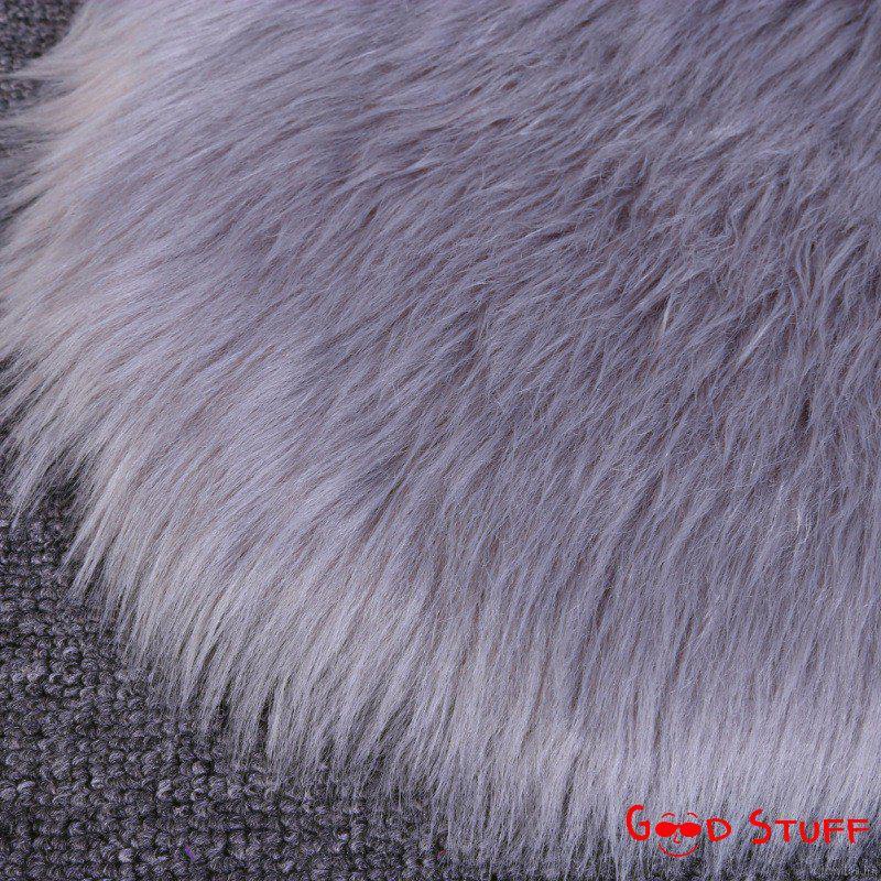 Thảm tròn màu trơn chất liệu lông nhân tạo lót ghế ngồi