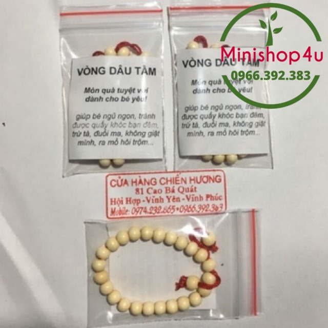 Vòng dâu tằm đựng túi zip kèm phiếu ghi công dụng 100% hạt dâu