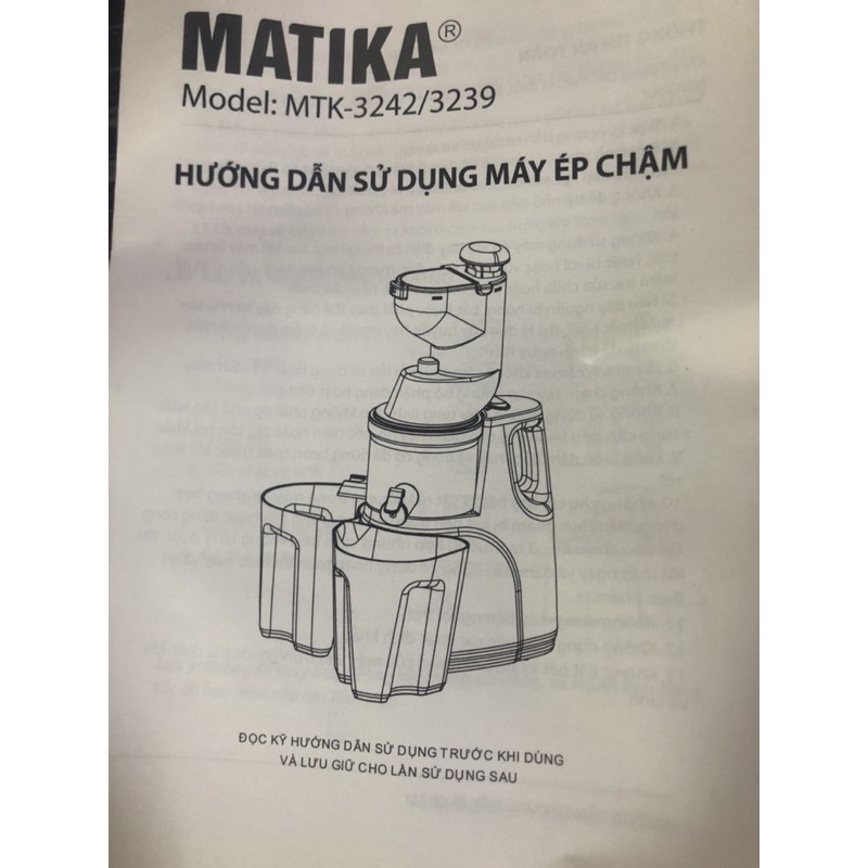 Máy ép chậm Matika MTK-3242 ,Bảo hành 12 tháng  Chính Hãng