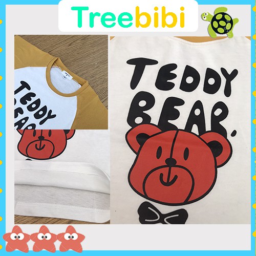 Áo thun tay ngắn phối màu 100% cotton cho bé trai và bé gái 8 -24 kí-  Áo phông TreeBiBi shop