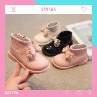 Boot nữ boot bé gái kẹp nơ tiểu thư Savana GN01