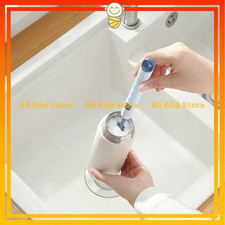 Cọ Rửa Bình Sữa Mút Xốp Siêu Sạch, Có Thể Thay Thế Đầu Mút