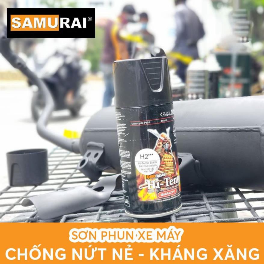 Chai Xịt Sơn Samurai H2 Chịu Nhiệt Chính Hãng Màu Đen