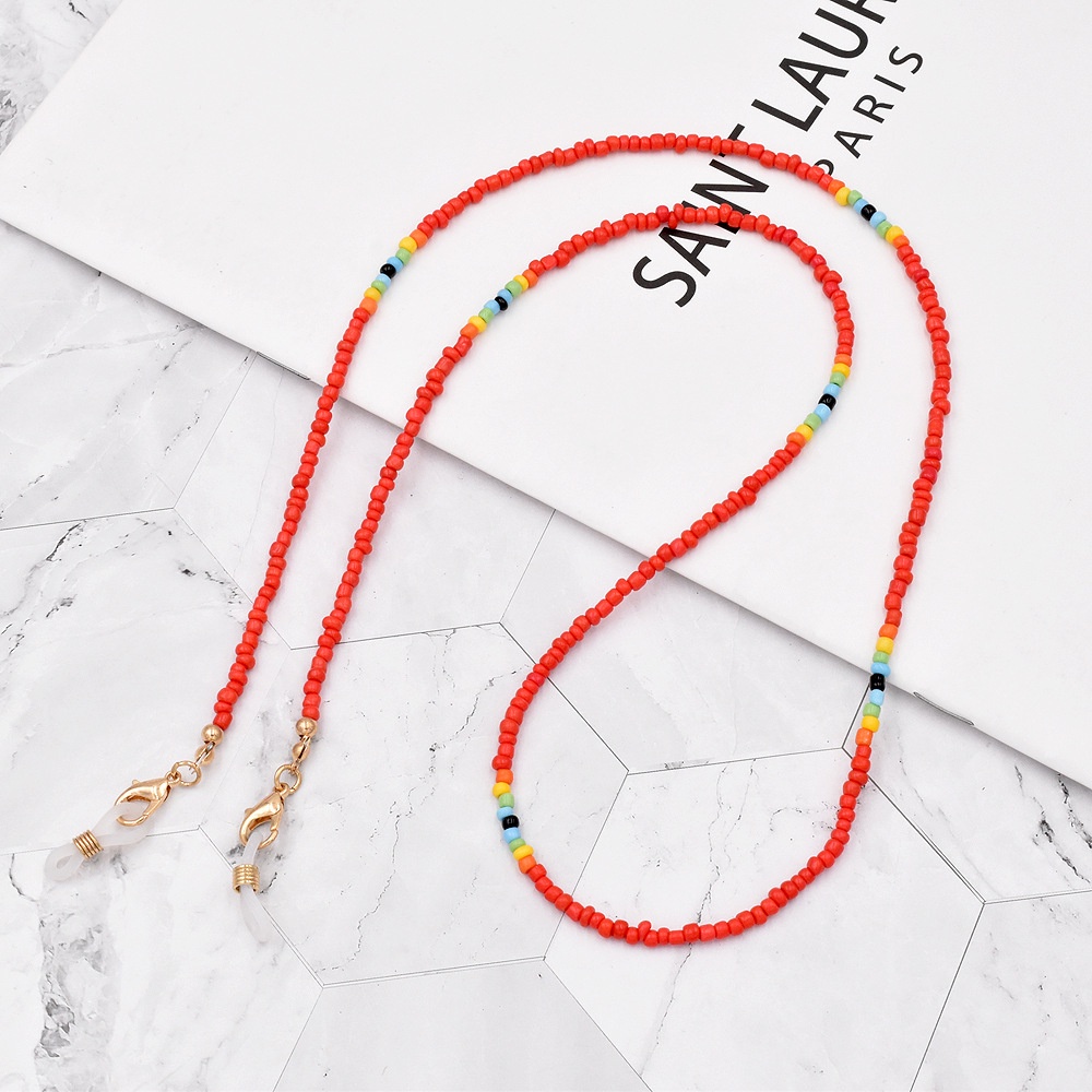 Dây Đeo Mắt Kính Xỏ Hạt Millet Màu Sắc Cầu Vồng Chống Mất