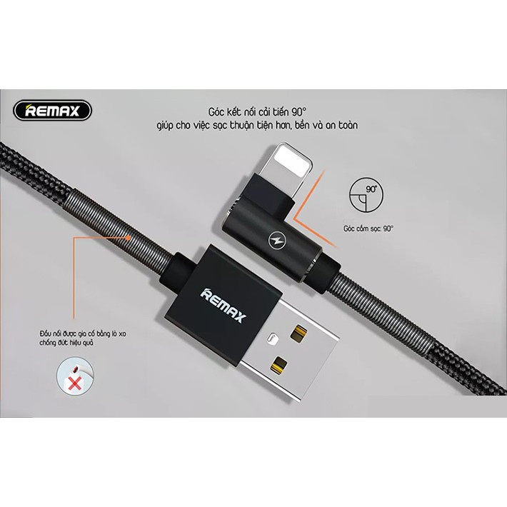 Dây Sạc Nhanh Chính Hãng Remax RC-119i/BOROFONE BX26 Quặp chữ L Sạc nhanh 2.4A Dây dù Chống Gãy tiện lợi- Bảo Hành 1 Năm