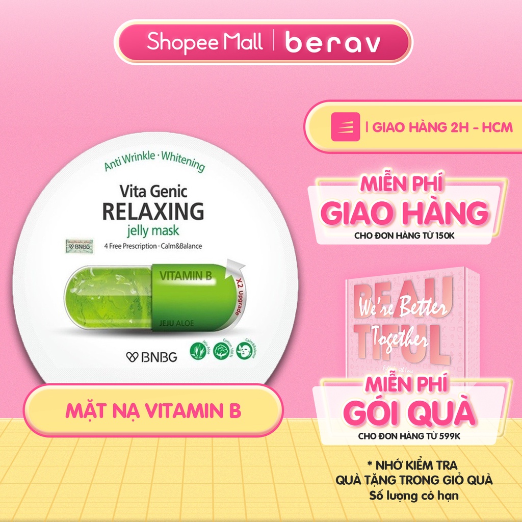 Mặt Nạ BNBG dưỡng da giúp thư giãn và phục hồi Vitamin B Vita Genic Relaxing Jelly Mask 30ml