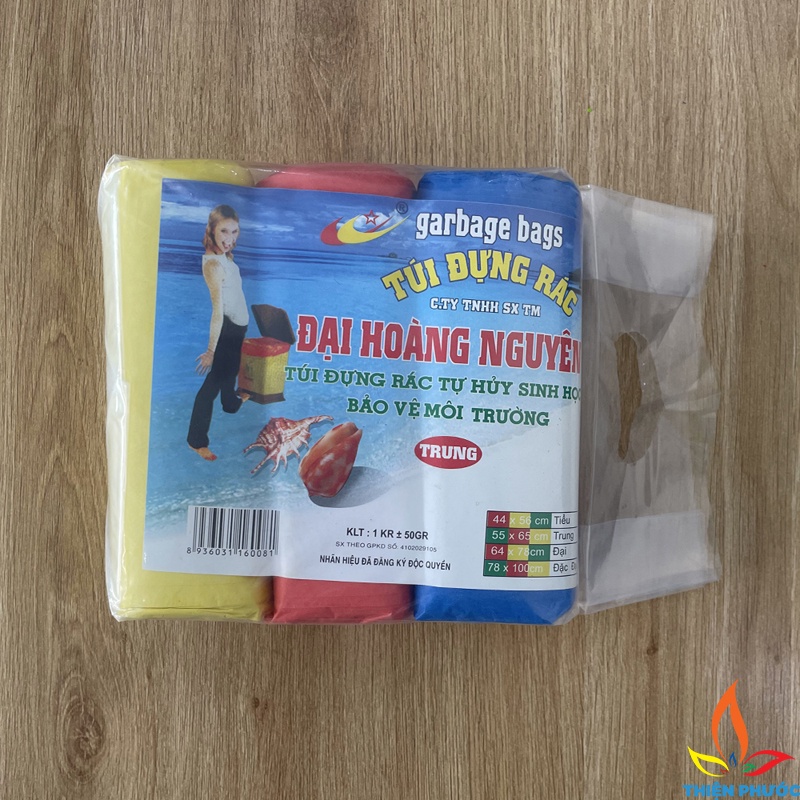 Bao rác cuộn tiểu trung đại Tân Thành 1kg - 1 lốc 3 cuộn nhiều màu SUKADO BAO01