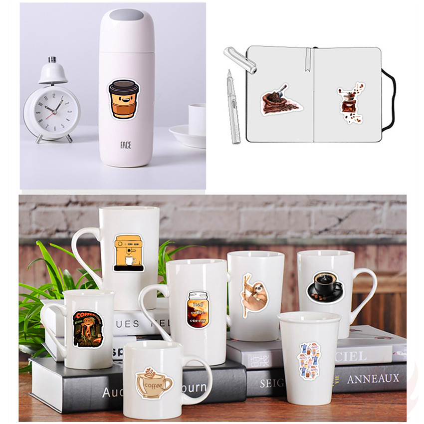 ❉ I Need More Coffee Series 02 Stickers ❉ 50Pcs/Set DIY Fashion Luggage Laptop Skateboard Doodle Decals Stickers