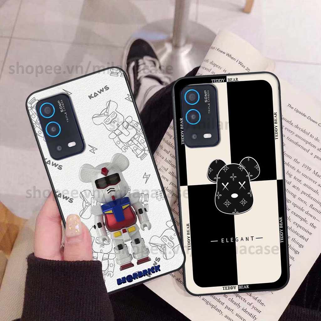 Ốp Oppo A54 / A55 gấu be@rBrick gấu Teddy Kaws siêu đẹp, phong cách, cá tính
