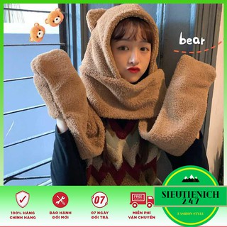 🍁HÀNG MỚI VỀ🍁 Mũ lông cừu kèm khăn và găng tay siêu ấm cho mùa đông 2020