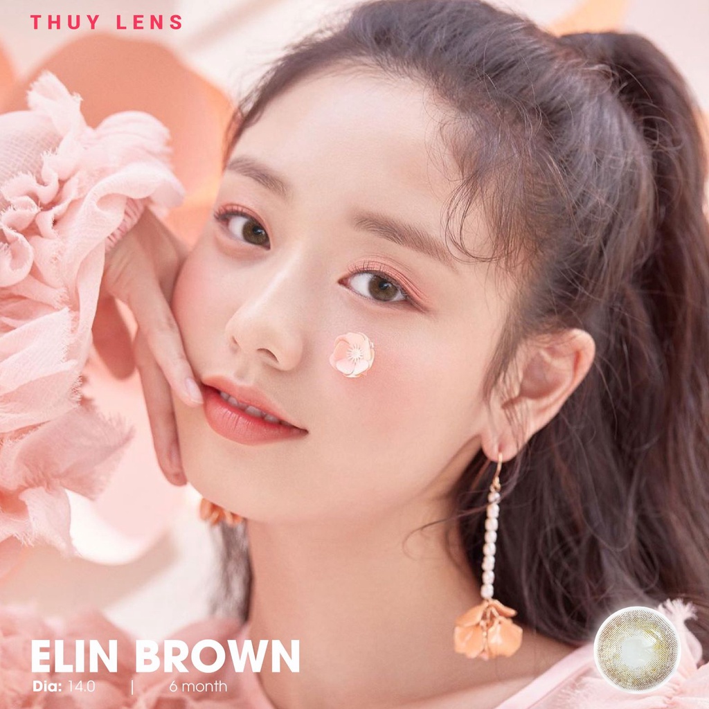 Kính áp tròng ZLENS cho mắt cận màu tây độ cận từ 0 - 8 Elin Brown