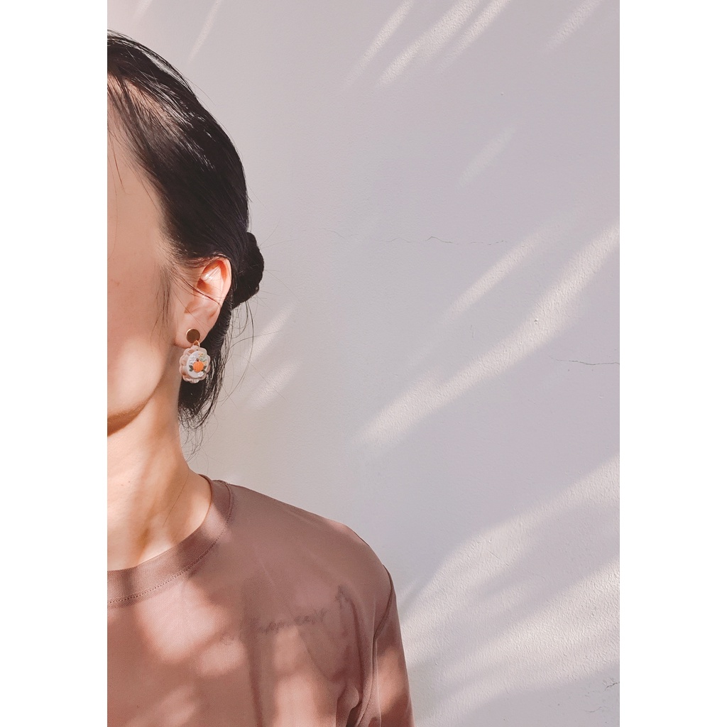 Bông tai hoạ tiết Bí đỏ - Pumpkin Spice | Trang sức hoa tai thủ công đất sét polymer clay | LAM Jewelry